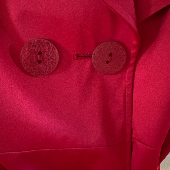 TAHARI Pink Sateen Trench Coat - Picture 3 of 8